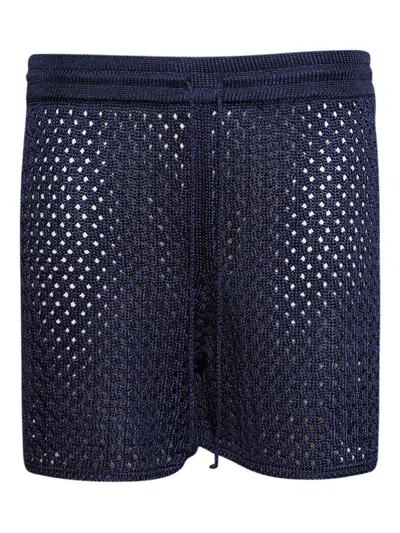 Calle Del Mar Open-knit Shorts In Blue
