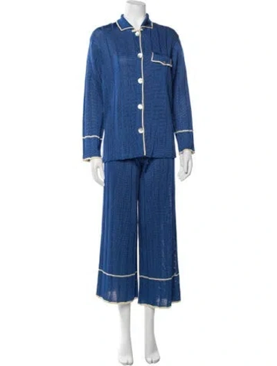 Pre-owned Calle Del Mar Pant Set In Blue