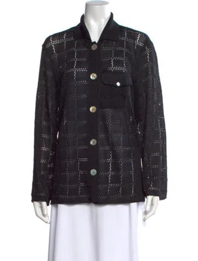 Pre-owned Calle Del Mar Patterned Sweater In Black