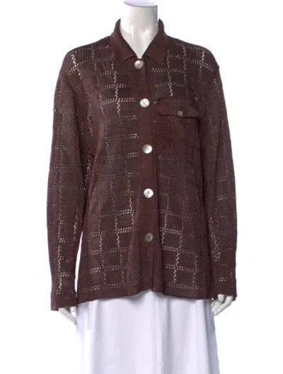 Pre-owned Calle Del Mar Patterned Sweater In Brown