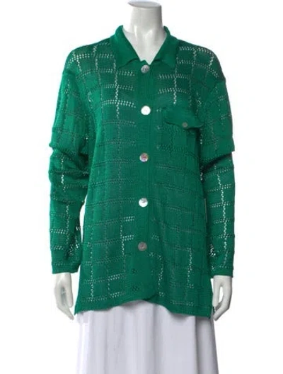 Pre-owned Calle Del Mar Patterned Sweater W/ Tags In Green