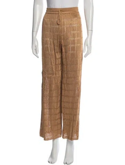 Pre-owned Calle Del Mar Patterned Wide Leg Pants In Multicolor