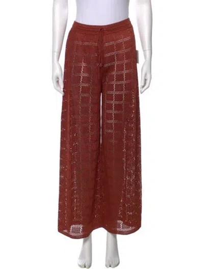 Pre-owned Calle Del Mar Patterned Wide Leg Pants W/ Tags In Brown