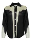 Calle Del Mar Pointelle-knit Shirt In Black