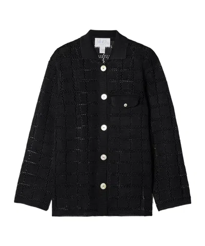 Calle Del Mar Long Sleeve Patchwork Shirt In Black