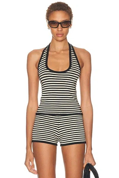 Calle Del Mar Pop Stripe Halter Top In Multi