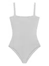 Calle Del Mar Ribbed Knit Bodysuit In Gray
