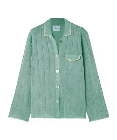Calle Del Mar Rib-knit Shirt In Green