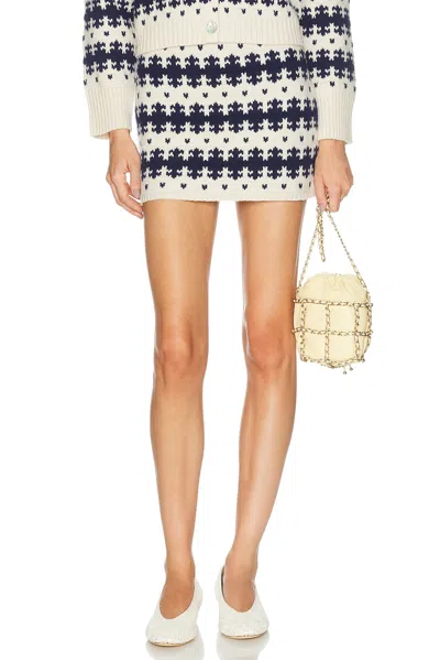 Calle Del Mar Fair Isle Intarsia-knit Cashmere Mini Skirt In Blue