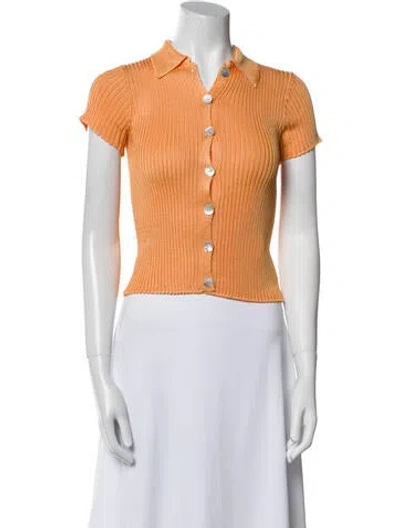 Pre-owned Calle Del Mar Short Sleeve Crop Top In Orange