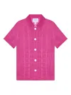 Calle Del Mar Short-sleeve Grid-pattern Shirt In Pink