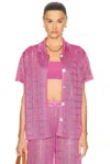 Calle Del Mar Short Sleeve Patchwork Shirt