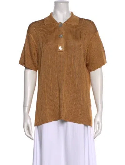 Pre-owned Calle Del Mar Short Sleeve Polo In Brown