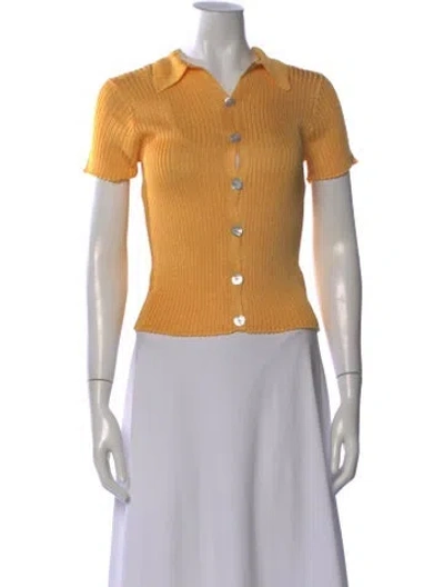 Pre-owned Calle Del Mar Short Sleeve Polo In Orange
