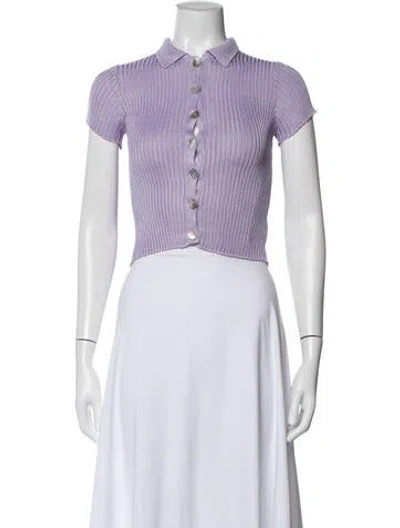 Pre-owned Calle Del Mar Short Sleeve Polo In Purple