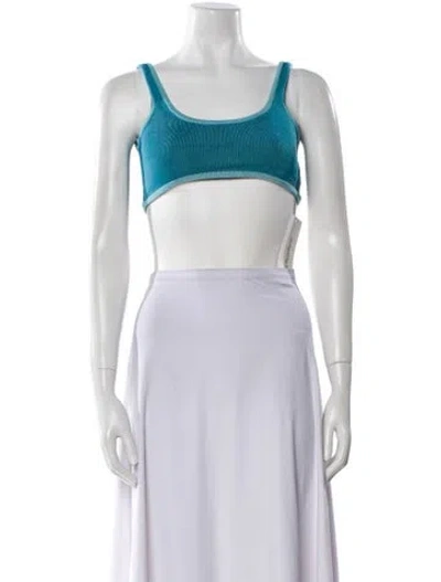 Pre-owned Calle Del Mar Square Neckline Sleeveless Crop Top In Brown