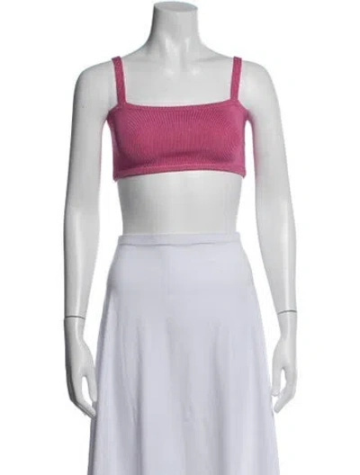 Pre-owned Calle Del Mar Square Neckline Sleeveless Crop Top In Green