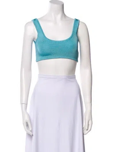 Pre-owned Calle Del Mar Square Neckline Sleeveless Crop Top In Multi
