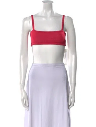 Pre-owned Calle Del Mar Square Neckline Sleeveless Crop Top In White
