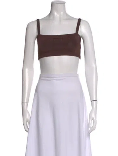 Pre-owned Calle Del Mar Square Neckline Sleeveless Crop Top In White