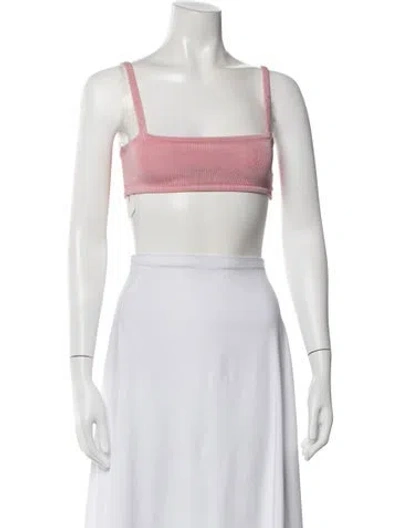 Pre-owned Calle Del Mar Square Neckline Sleeveless Crop Top In White
