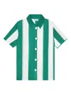 Calle Del Mar Striped Short-sleeve Shirt In Green