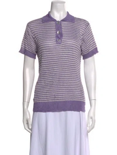 Pre-owned Calle Del Mar Striped Sweater In Purple