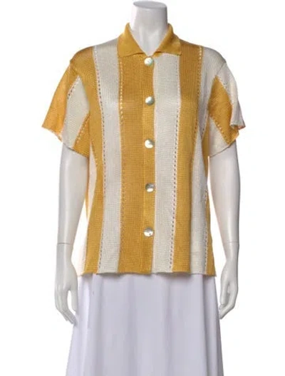 Pre-owned Calle Del Mar Striped Sweater In Yellow