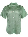 Calle Del Mar Vine Floral Shirt In Green
