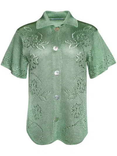 Calle Del Mar Vine Floral Shirt In Green