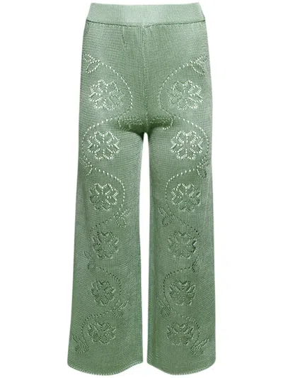 Calle Del Mar Vine Floral Trousers In Green