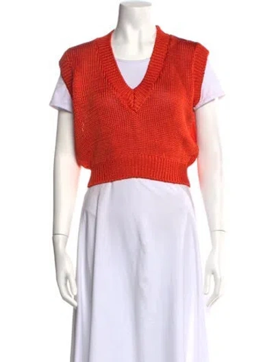 Pre-owned Calle Del Mar V-neck Sweater In Orange