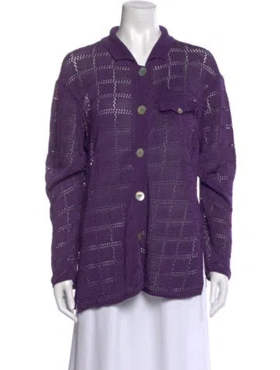 Pre-owned Calle Del Mar V-neck Sweater In Purple