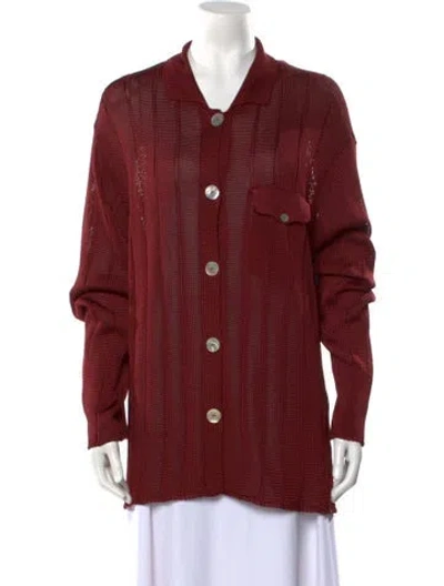 Pre-owned Calle Del Mar V-neck Sweater In Red