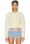 Calle Del Mar Western Fair Isle Cashmere Cardigan In Yellow & Multi
