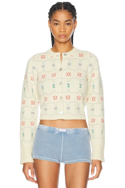 Calle Del Mar Western Fair Isle Cashmere Cardigan In Yellow & Multi