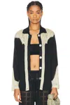 Calle Del Mar Pointelle-knit Shirt In Black & Jasmine