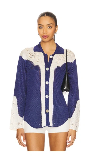 Calle Del Mar Western Shirt In Blue