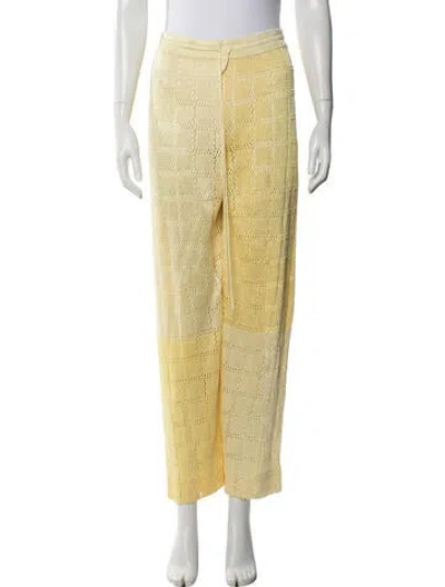 Pre-owned Calle Del Mar Wide Leg Pants In Yellow