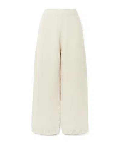 Calle Del Mar Cashmere Wide-leg Pants In Cream