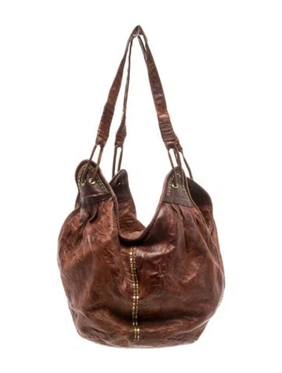 Pre-owned Calleen Cordero Leather Bucket Bag In Brown
