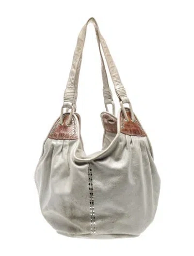 Pre-owned Calleen Cordero Leather Bucket Bag In Gray
