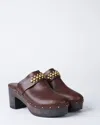 Calleen Cordero Leather Clog In Brown Aniv Leather In Brown