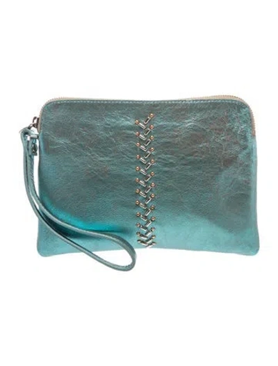 Pre-owned Calleen Cordero Leather Clutch In Blue