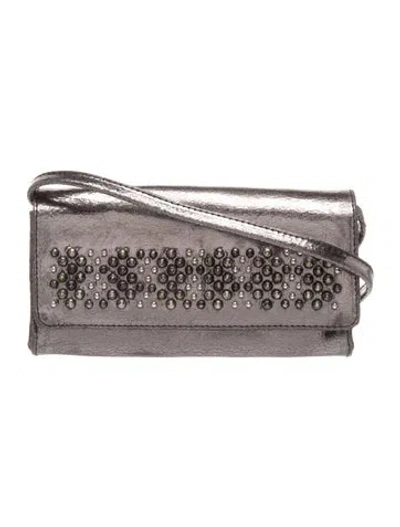 Pre-owned Calleen Cordero Leather Evening Bag In Gray