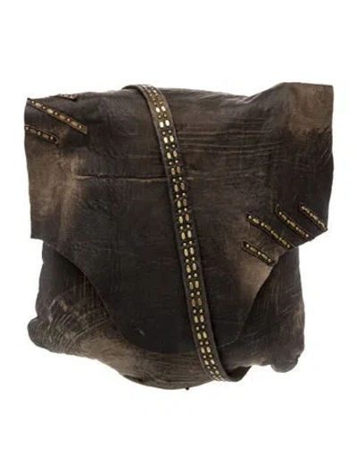 Pre-owned Calleen Cordero Leather Messenger Bag In Neutral