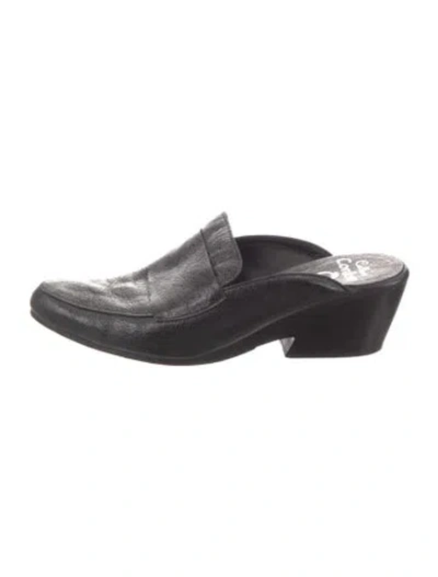 Pre-owned Calleen Cordero Leather Mules In Black