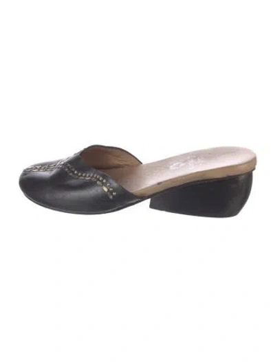 Pre-owned Calleen Cordero Leather Mules In Black