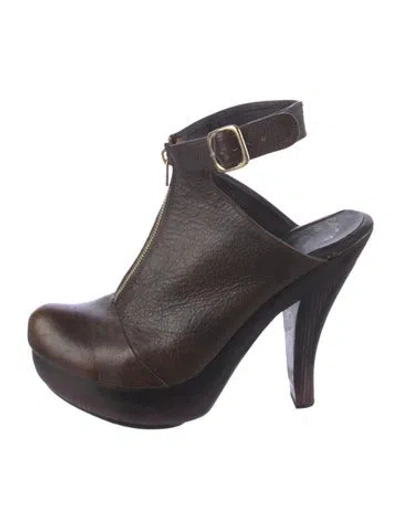Pre-owned Calleen Cordero Leather Mules In Brown