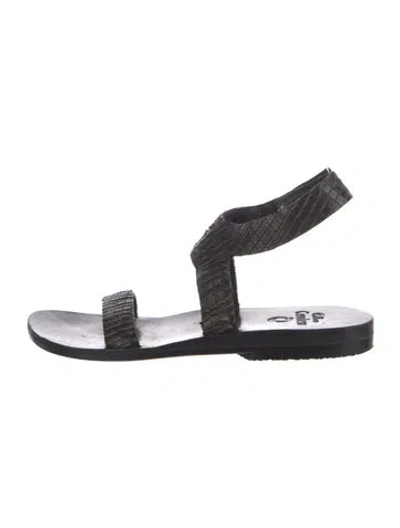 Pre-owned Calleen Cordero Leather Sandals In Black